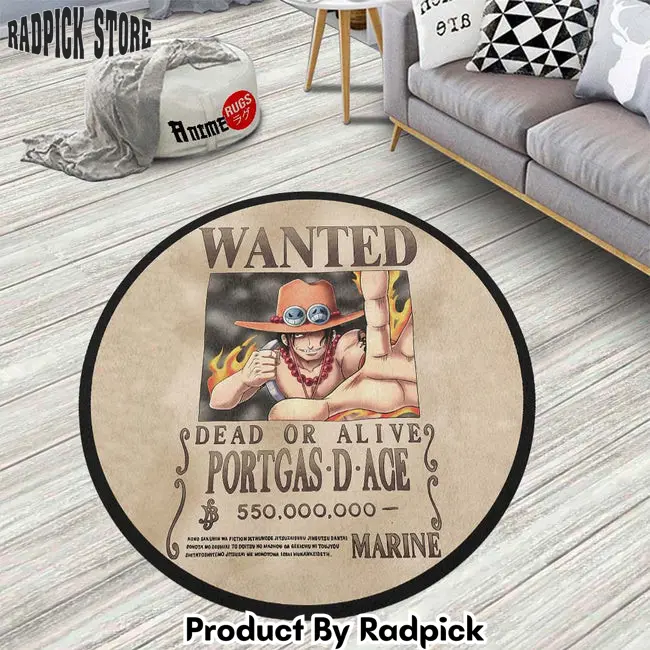 Portgas d. ace round rug custom one piece anime circle carpet  rp5958969